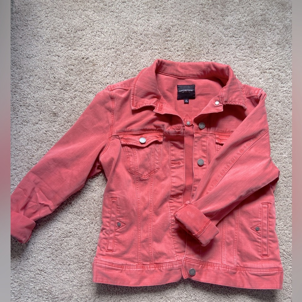 Stylish Coral Denim Jacket